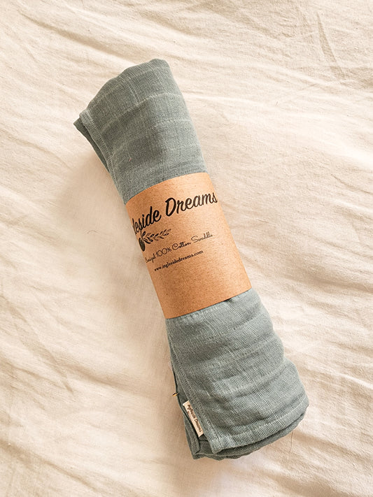 Oversized Cotton Swaddle in {Sea}