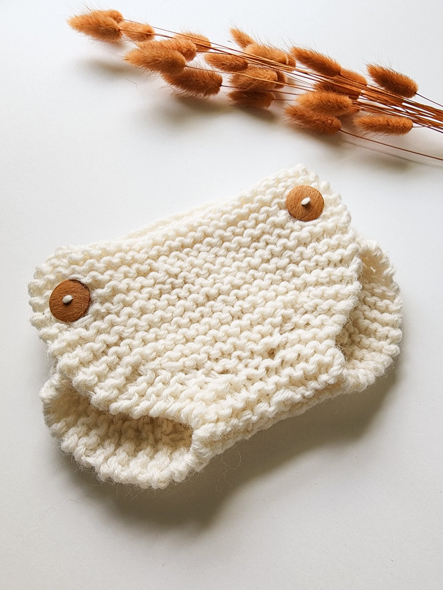 100 % Wool Knit Diaper Cover in {Creamy White}