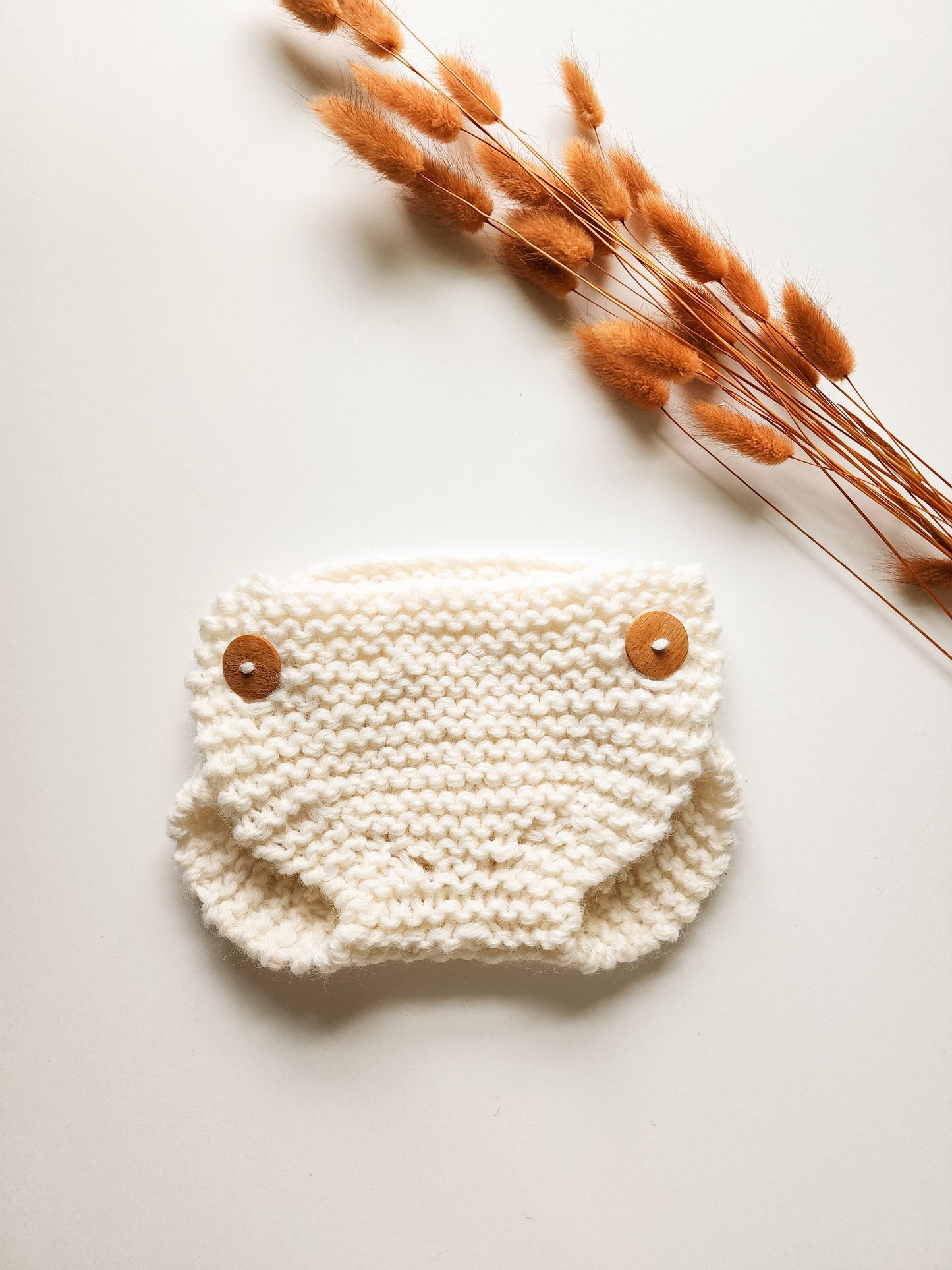 100 % Wool Knit Diaper Cover in {Creamy White}