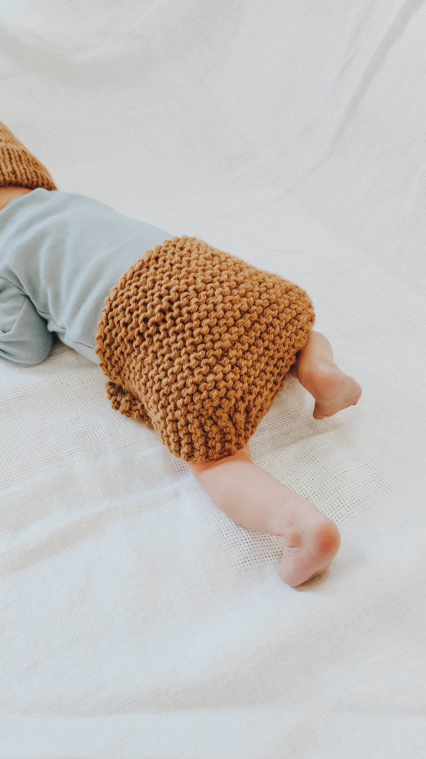 100 % Wool Knit Diaper Cover in {Camel}