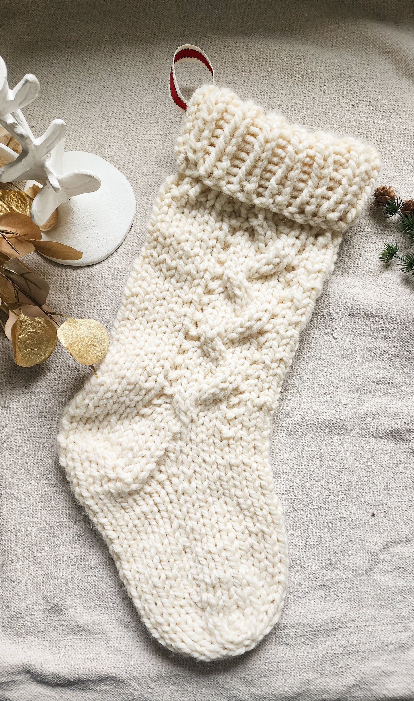 Holly Jolly Knit Stocking