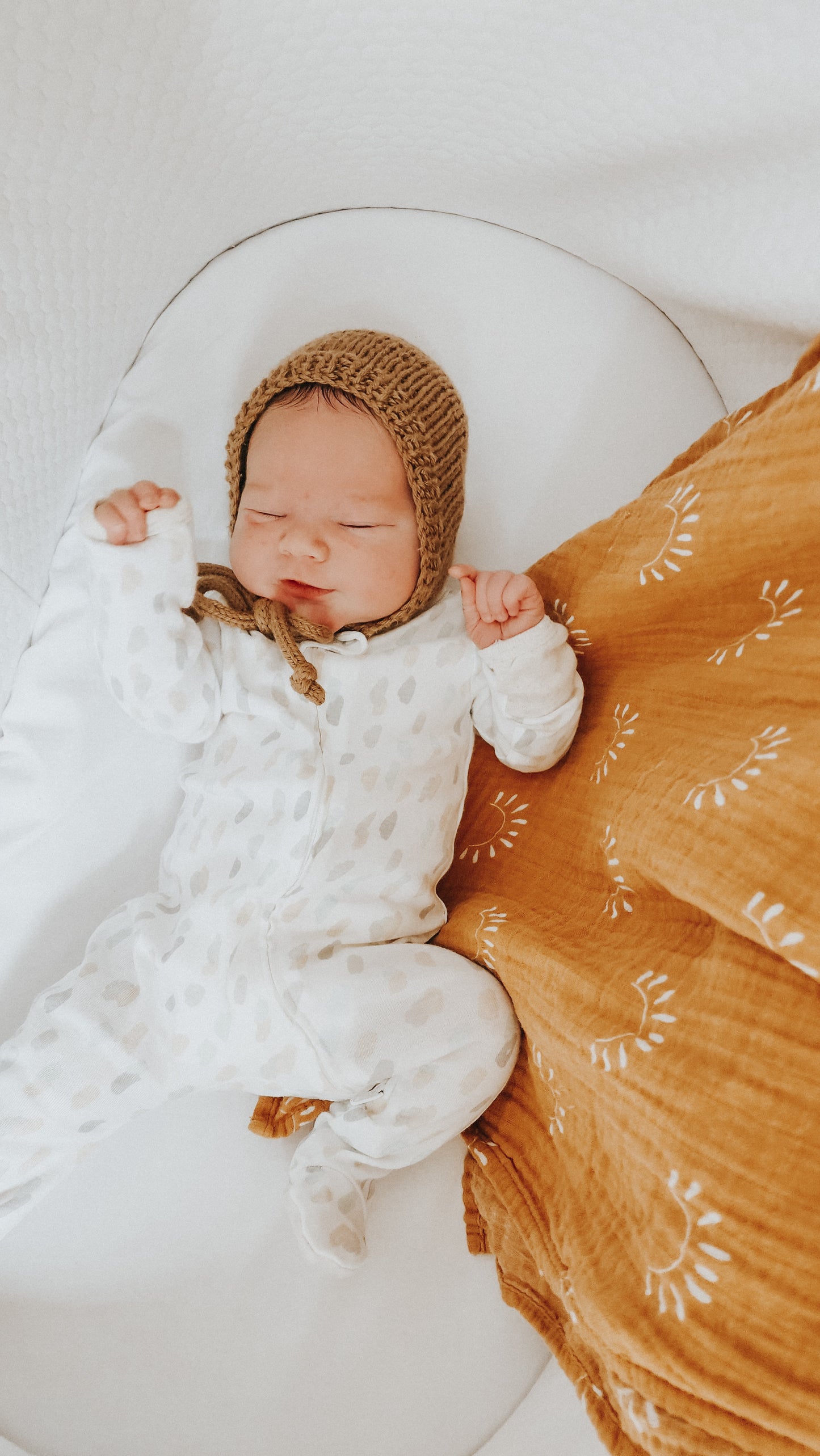 Hand Knit Cotton Woodland Bonnet