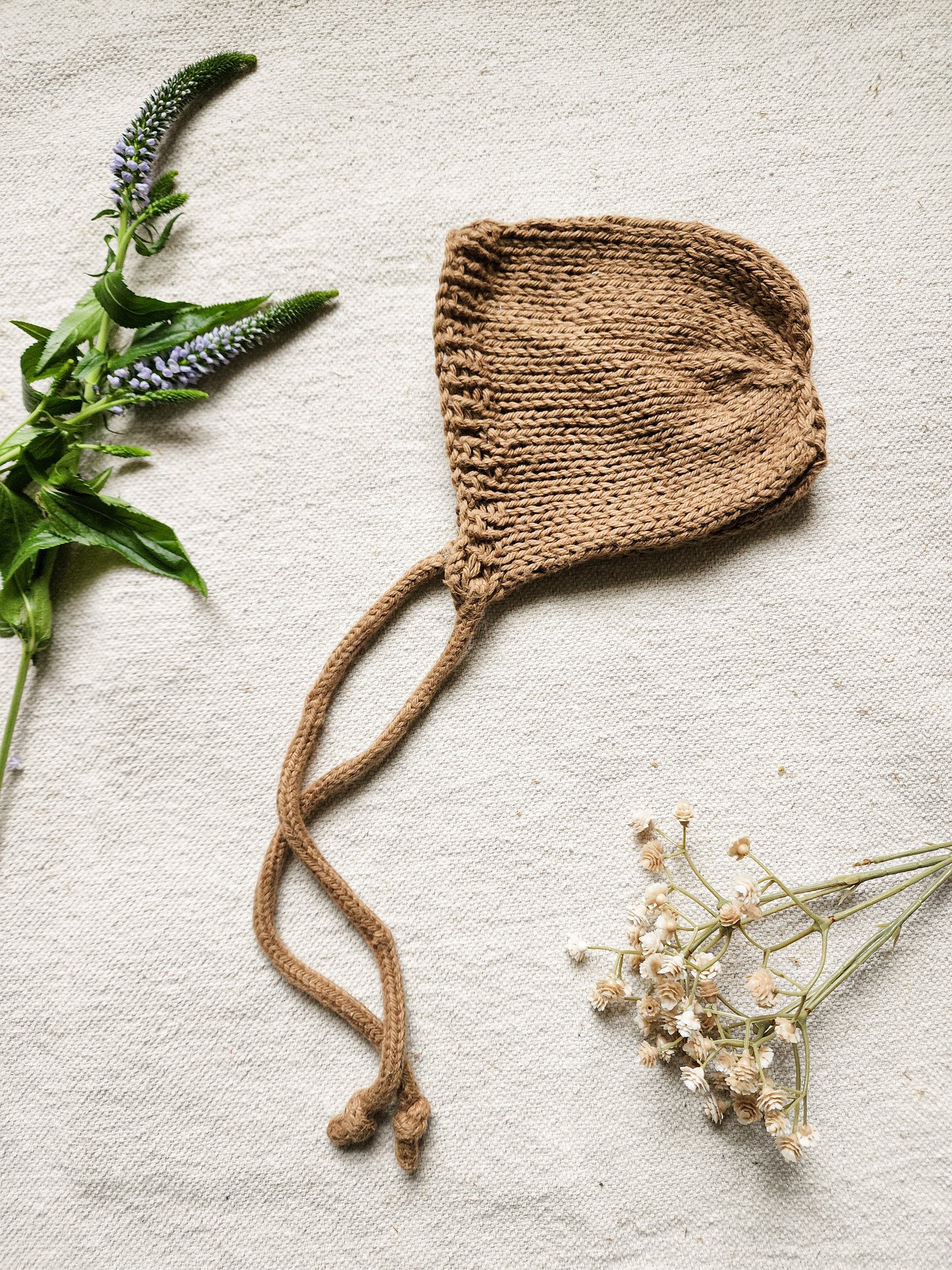 Hand Knit Cotton Woodland Bonnet