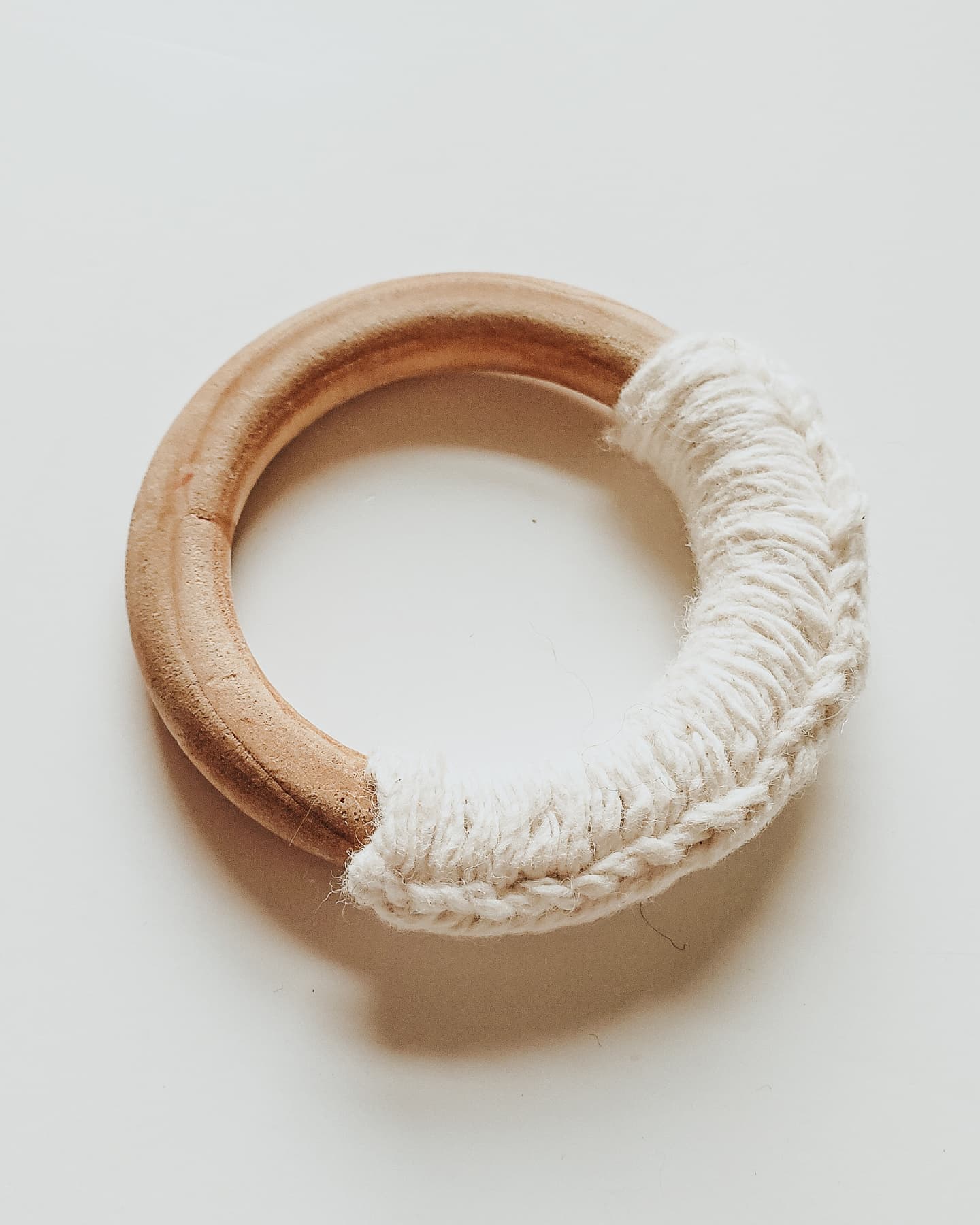All Natural Cotton and Wood Crochet Teether